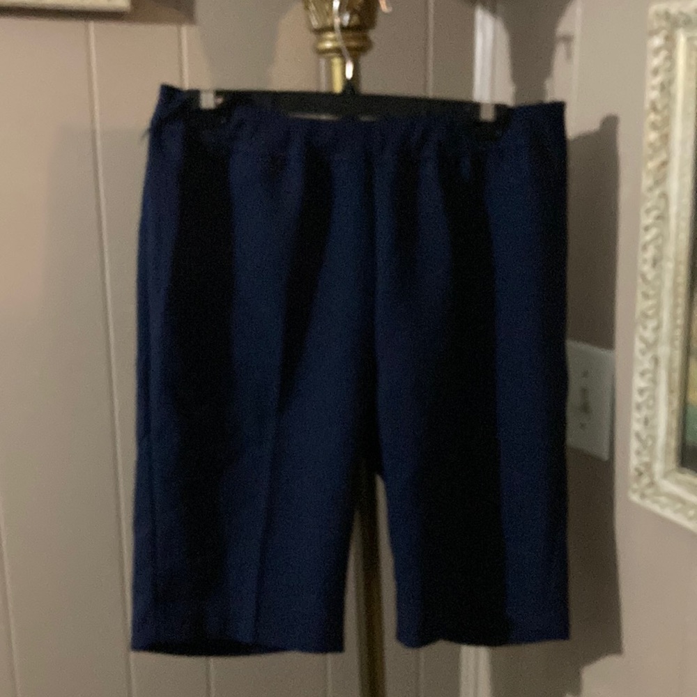 💕Blue polyester shorts 14w